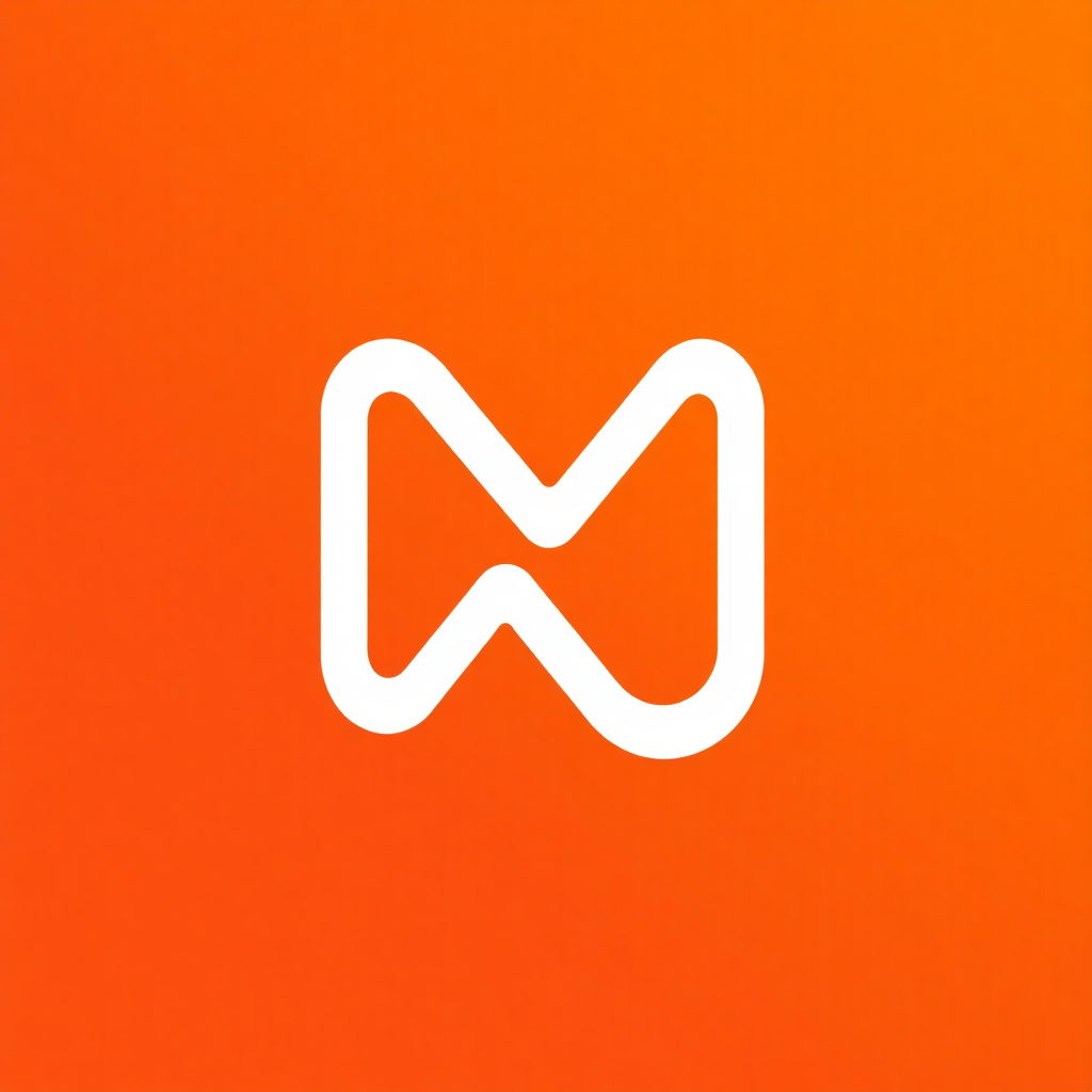 Monero logo, a stylized M symbol in white on orange background