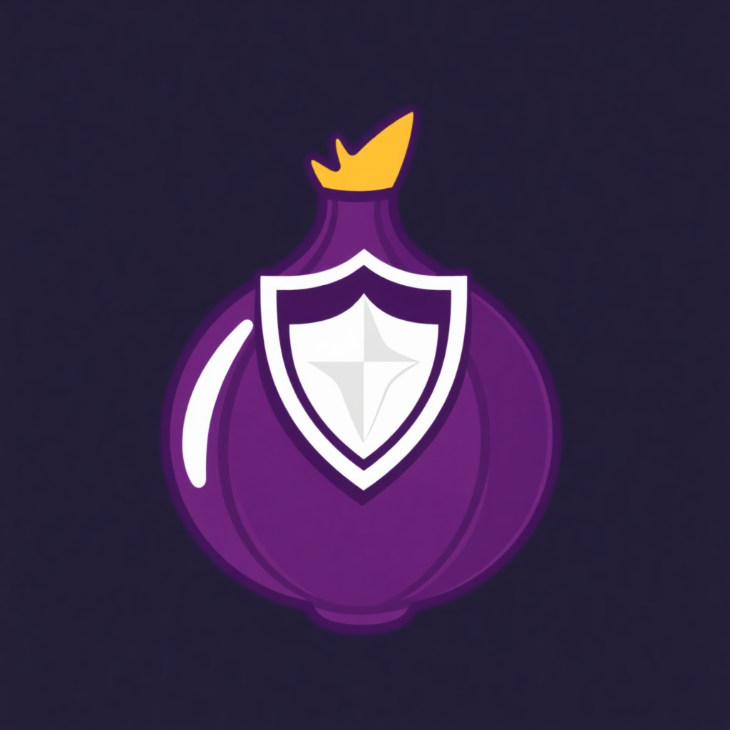 Onion link icon, a stylized purple onion with a shield symbol
