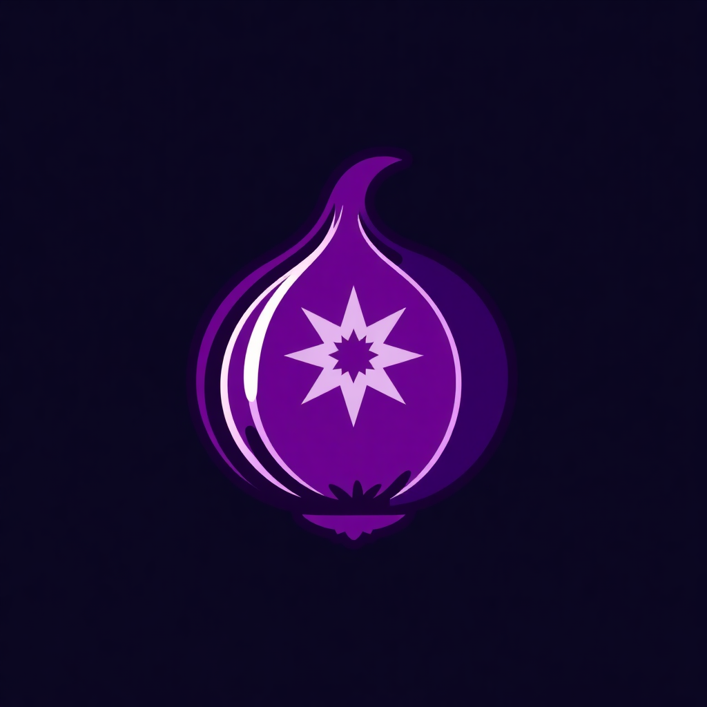 Onion link icon, a stylized purple onion with a star symbol